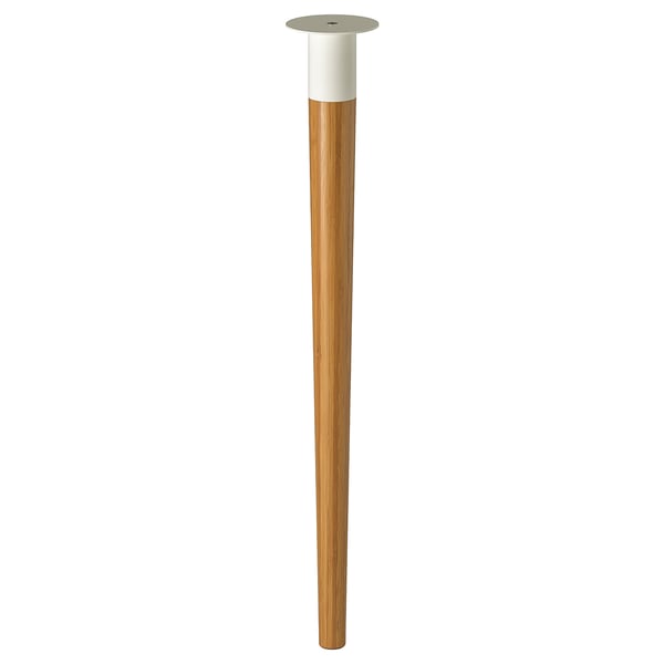 HILVER table leg, light brown bamboo, modern design.