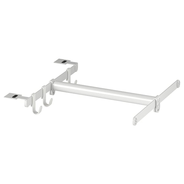 Silver adjustable clothes rail with hooks & base