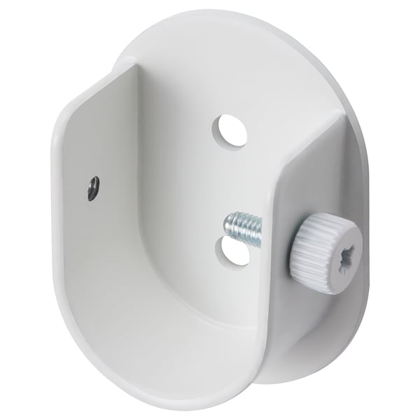 White curtain bracket, powder-coated, galvanized screws