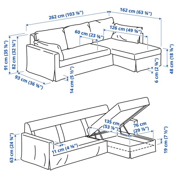 Illustration with measurements for the product: HYLTARP.