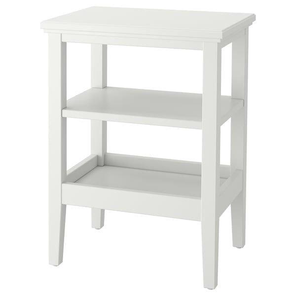 IDANÄS side table with 2 shelves, simple & elegant wood design.