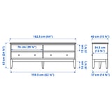 Illustration with measurements for the product: IDANÄS.