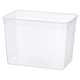 Option: Ikea rectangular, clear plastic storage container. Used for organizing food. Made of polypropylene.
