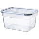 Option: IKEA 365+, clear plastic food container, rectangular shape, transparent lid with snap-lock seal.