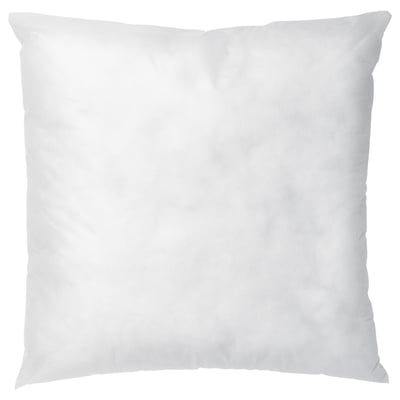 INNER pillow, white, square, simple. Made with recycled polyester, seamless design.