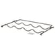 Option: One IVAR wave-shaped metal shelf, dark grey, with three screws attached.