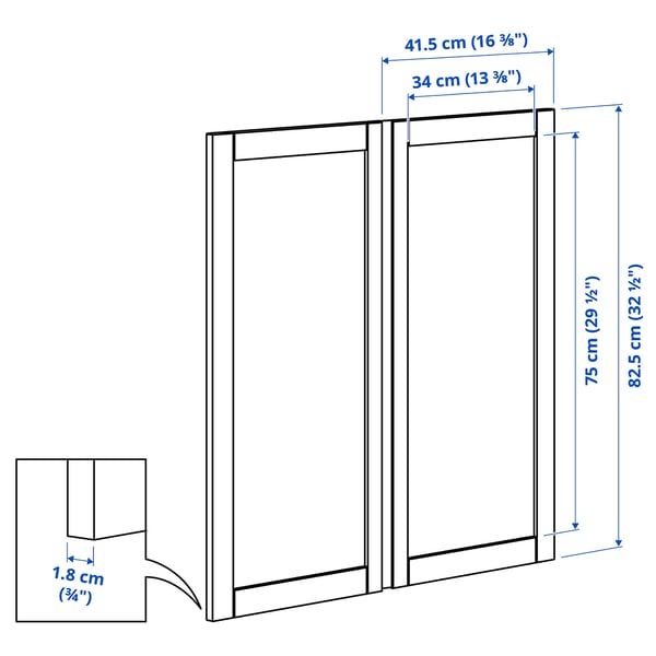 Illustration with measurements for the product: IVAR.