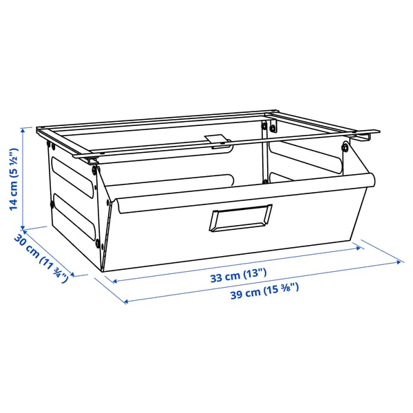 Illustration with measurements for the product: IVAR.