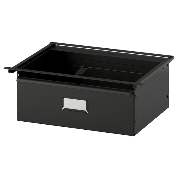 IVAR black storage drawer. Modern design with smooth surface and minimalist shape.
