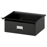 IVAR black storage drawer. Modern design with smooth surface and minimalist shape.