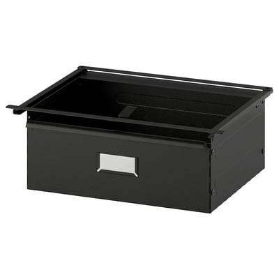 IVAR black storage drawer. Modern design with smooth surface and minimalist shape.