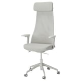 JÄRVFJÄLLET: light grey ergonomic office chair with mesh back, adjustable lumbar support, and armrests.