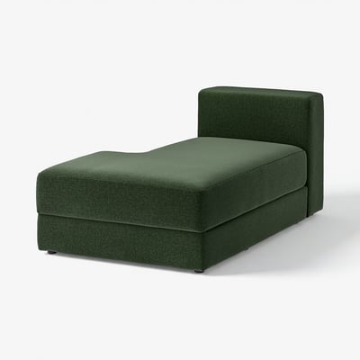 JÄTTEBO Cover chaise longue module, left, Johanneshov dark green