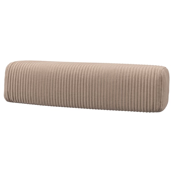 JÄTTEBO headrest in beige, corduroy fabric, rectangular, soft & modular.