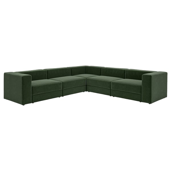 JÄTTEBO Modular corner sofa, 6 seat, Johanneshov dark green