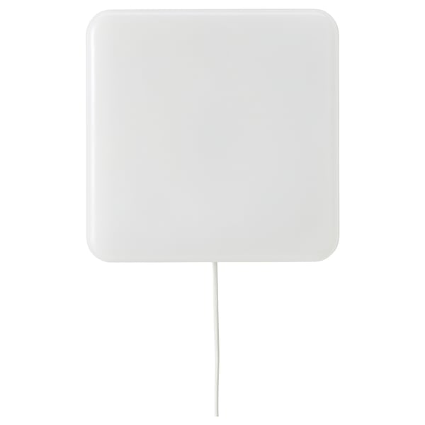 A JETSTRÖM smart light panel, white, square-shaped with rounded corners, and a central stand.