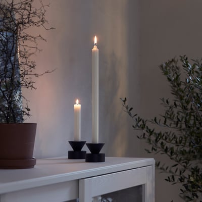 JUBLA Unscented household candle, white, 35 cm 10 hr