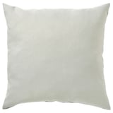 A KÄRLEKSGRÄS cushion in a light green hue with a delicate sheen. Its square-shaped with a simple, solid design, suitable for sofa or bed decor.