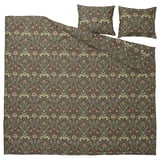 Dark green floral bedding set with duvet & pillowcases. Made from cotton and lyocell. Earthy tones.