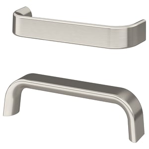 KALERUM handles, silver, minimalist design, smooth aluminium finish.