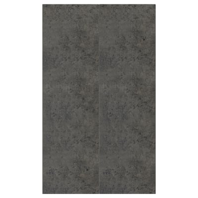 This image shows a KALHYTTAN kitchen panel in dark grey with a subtle concrete texture.