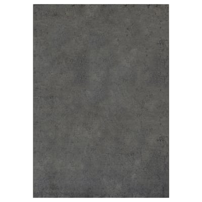 KALHYTTAN grey concrete-effect laminate panel, rectangular & smooth.