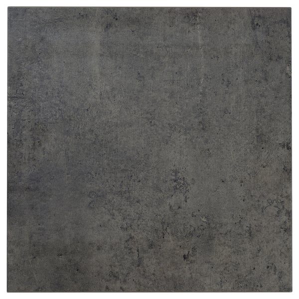 KALHYTTAN dark-grey square panel, smooth concrete texture, laminate surface on particleboard, modern industrial design.