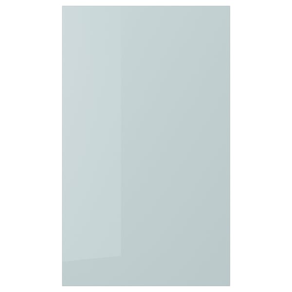 KALLARP high-gloss grey-blue kitchen cabinet with sleek, modern design.