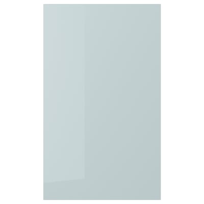 KALLARP high-gloss grey-blue kitchen cabinet with sleek, modern design.