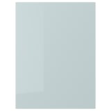 KALLARP high-gloss grey-blue kitchen cabinet, sleek modern design, recycled plastic foil.