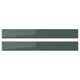 Option: Two modern, sleek KALLARP drawer fronts in grey-green. Rectangle shape, high-gloss finish, made from recycled materials.