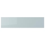 KALLARP high-gloss grey-blue modern kitchen drawer, sleek rectangular design, made from recycled plastic foil.
