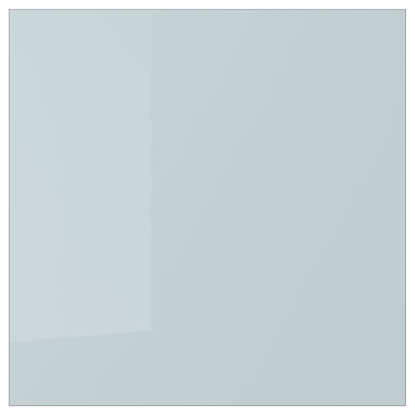 Modern kitchen cabinet: high-gloss grey-blue KALLARP drawer front, sleek, straight lines.