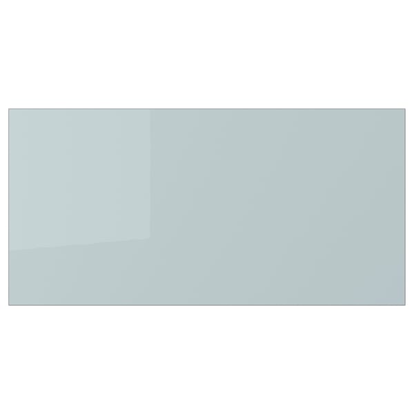KALLARP grey-blue high-gloss kitchen front - sleek, modern design.