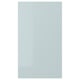 High-gloss grey-blue KALLARP kitchen cabinet with sleek, straight lines. Made from recycled materials, glossy finish, durable surface.
