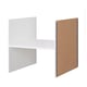 KALLAX white shelf unit, acrylic-painted; three-sided rectangular design, one cork panel side.