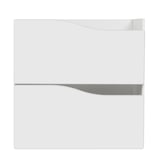 White KALLAX shelf unit insert with two drawers, sleek modern design, quality finish.