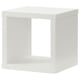 White KALLAX cube storage unit with open center.