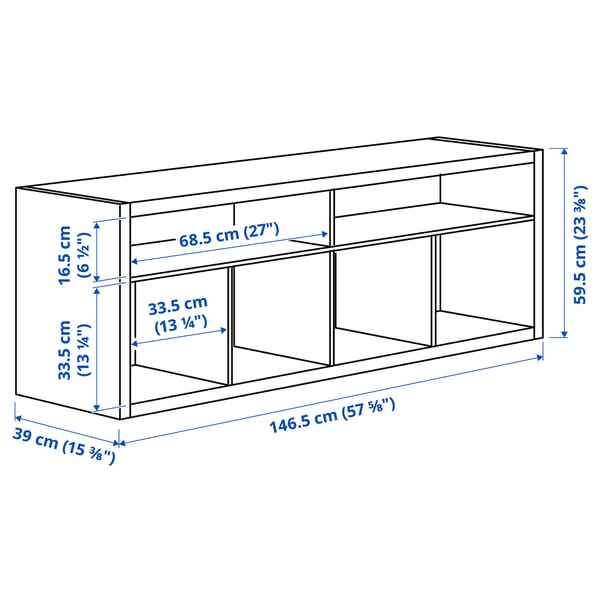 Illustration with measurements for the product: KALLAX.