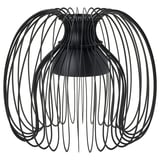 KALLFRONT black pendant lamp, round shape with curved metal wires, modern design.