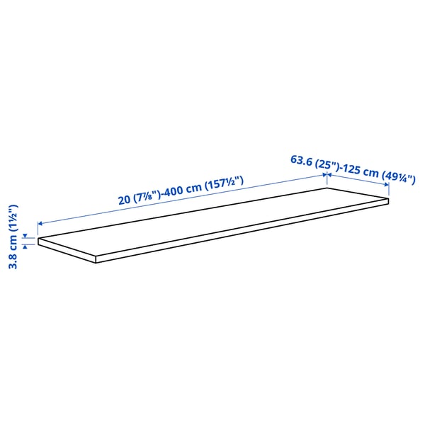 Illustration with measurements for the product: KARLBY.