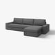KIVIK 4-seat sofa with chaise longue, Tallmyra medium grey