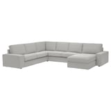 Light gray KIVIK sectional sofa, modern design with clean lines, plush cushions, and removable covers.