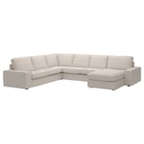 KIVIK u-shaped cream sofa with plush cushions & recycled fabric.
