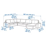 Illustration with measurements for the product: KIVIK.