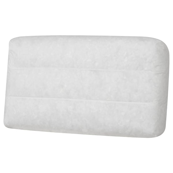 White KIVIK pillow-shaped couch cushion, rounded corners, simple design.