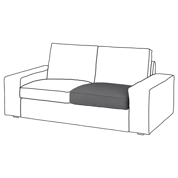 KIVIK sofa: modern, white with gray cushion, rectangular shape, comfortable design.
