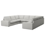 KIVIK sectional sofa in grey, modern design with low armrests and removable cushions.