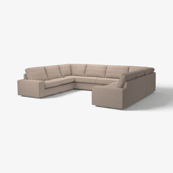 Large KIVIK beige sectional sofa with deep seats, wide armrests, and sleek modern design.