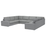 KIVIK gray l-shape sofa, modern design with deep cushions, comfortable for relaxing.